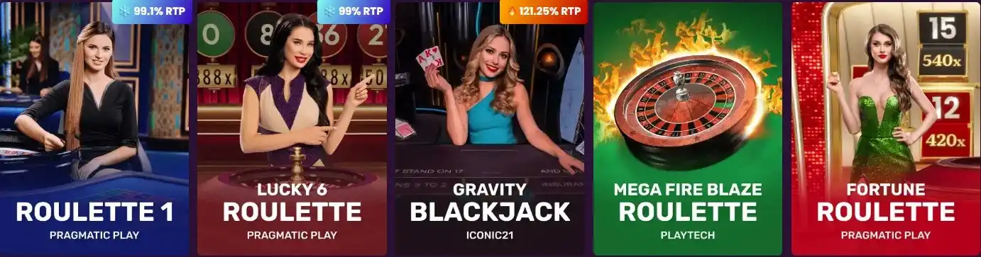 Bizzo Casino live roulette and blackjack games